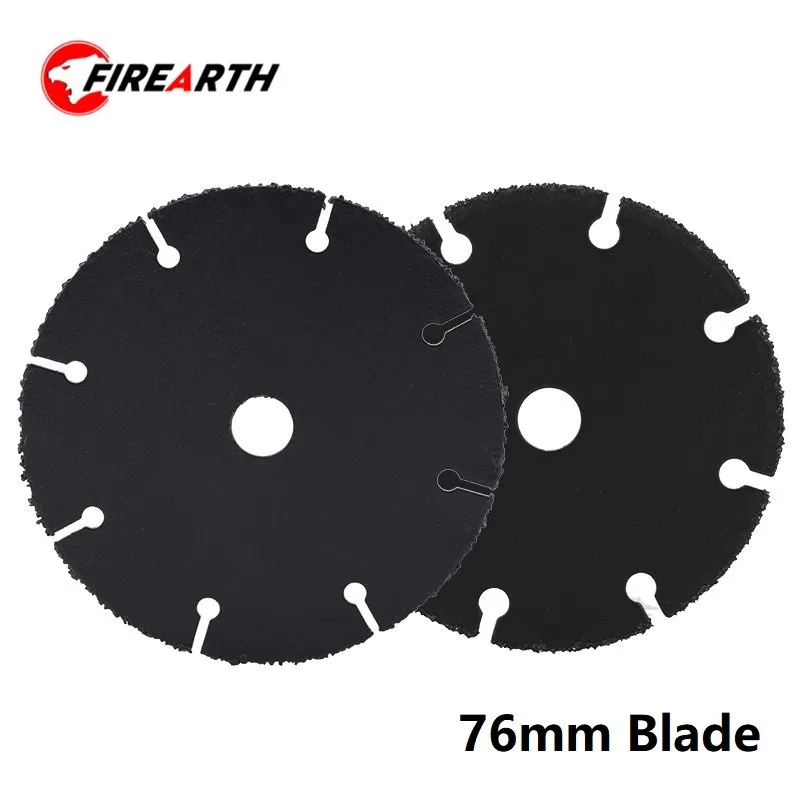 Firearth 76mm Vacuum Brazed Tungsten Carbide Circular Saw Blade 9.5/10mm Bore Wood Cutting Disc Multitool For Angle Grinder