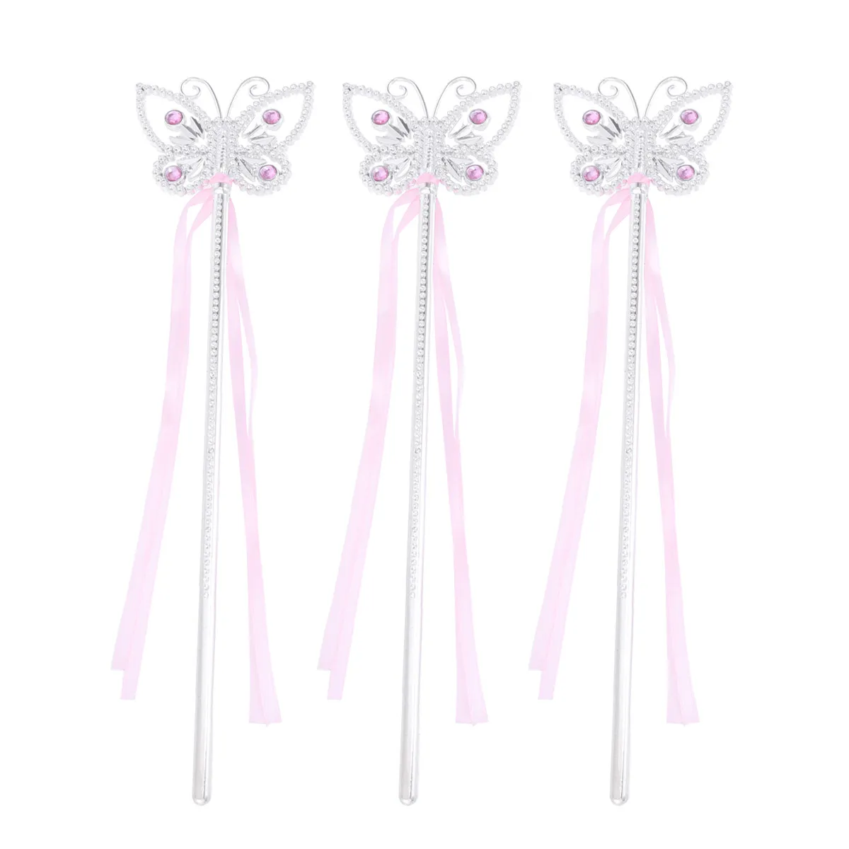 

Набор из 3 предметов в форме бабочки, гальванизированная пластиковая палочка-фея, безопасная для детей, для декора на день рождения, Хэллоуин, креативный декор для вечеринок