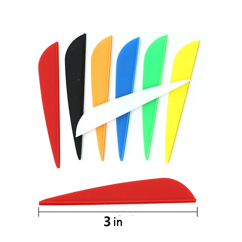 36pcs 3 inches Rubber Arrow Vane TPU Vanes for Archery Shooting Accessories