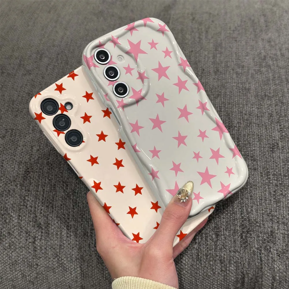 

Red Star Pattern Cloth For Samsung Galaxy A03 A04 A04e A04s A05 A05s A06 A11 A12 A13 A14 A15 A16 Wave Oil Film Phone Case