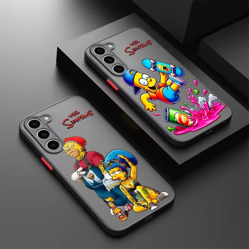 

Cute The Simpsons Cool Frosted Translucent For Samsung Note 20 A35 A03 A54 A31 A22 A34 A14 A24 A04 A55 5G Back Phone Case