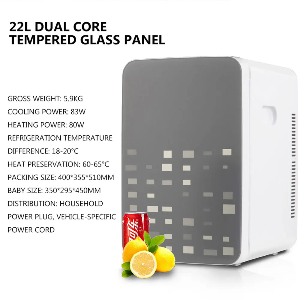 22L Car Refrigerator Dual-purpose Small Refrigerator Household Single Door Refrigerator Geladeira 12v mini nevera habitacion