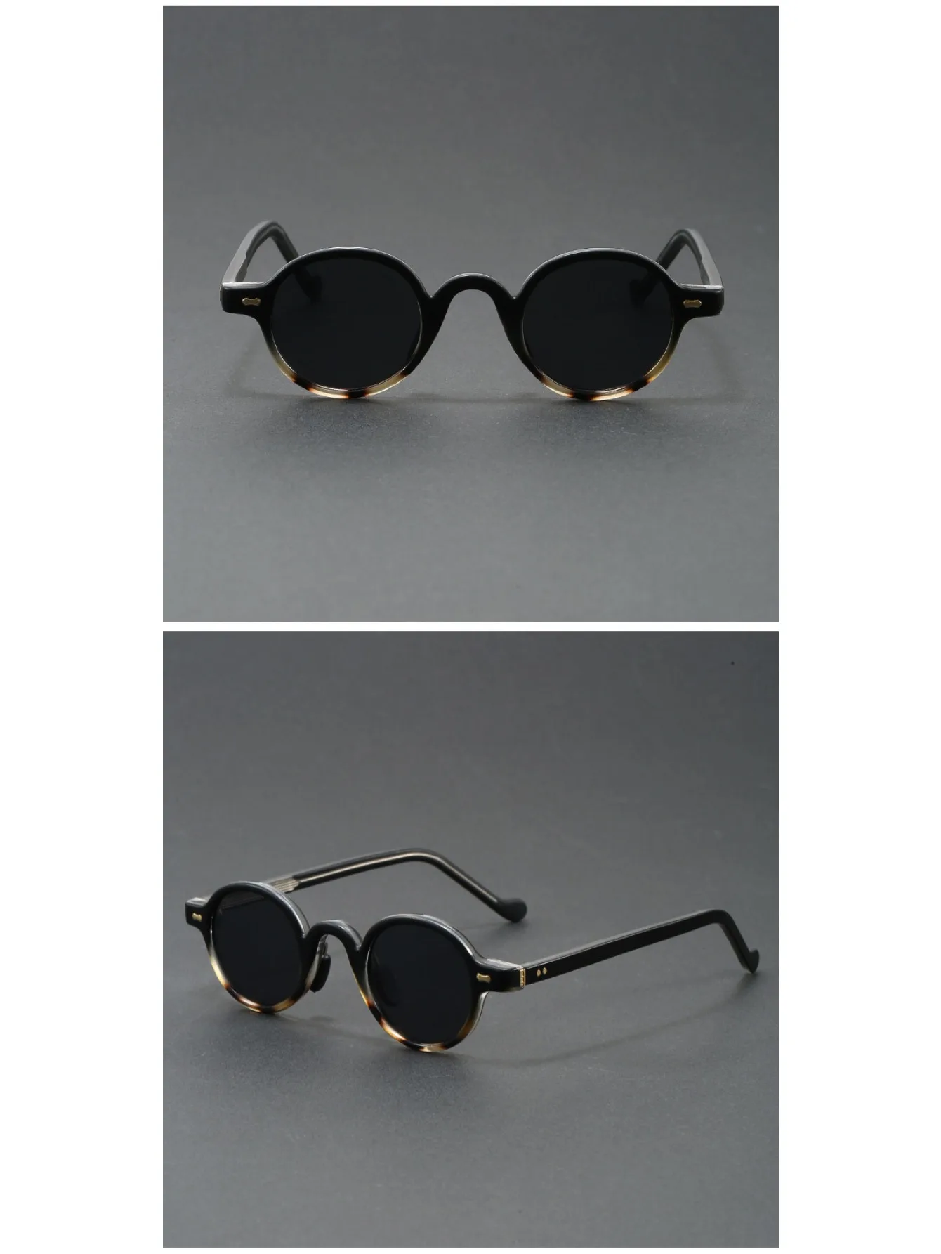 Orange Retro kleine runde Sonnenbrille für Damen und Herren, klassische Luxusmarke, Designer, beliebte Steampunk-Ton-Hip-Hop-Sonnenbrille UV400 – Detail 6