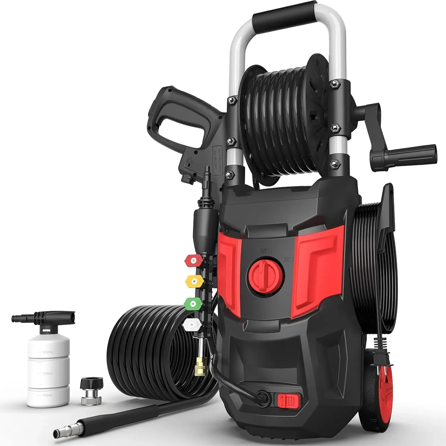 Electric Pressure Washer,4800PSI Max 3.2 GPM 20FT Hose,35FT Power Cord 4 Different Tips Foam Cannon Power Washer