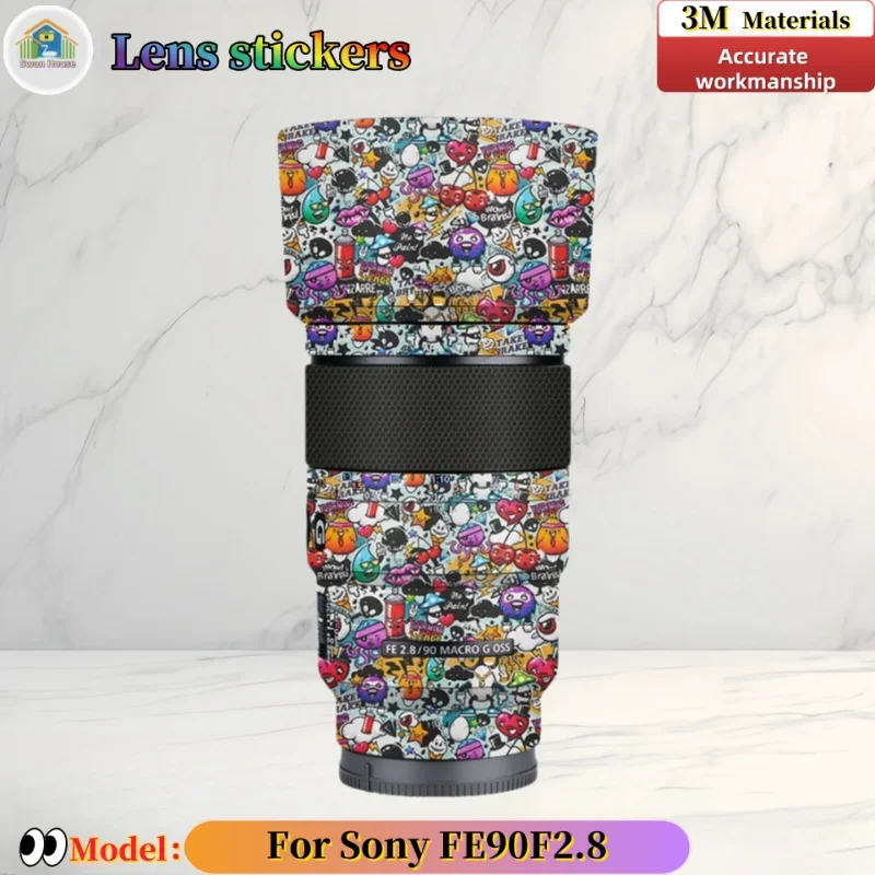 For Sony FE90 F2.8  lens sticker, DIY skin, Precision tailoring wear-resistant protective film