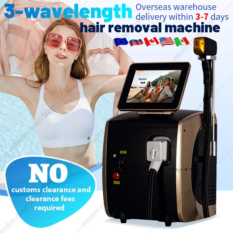 

New 808nm Diode Laser Hair Removal System 3500W, Three Wavelengths, Ice Platinum Technology for Effective Results