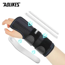 AOLIKES 1PCS Wrist Brace for Carpal Tunnel Relief Night Support,Support Hand Brace with 3 Stays,Adjustable Wrist Support Splint