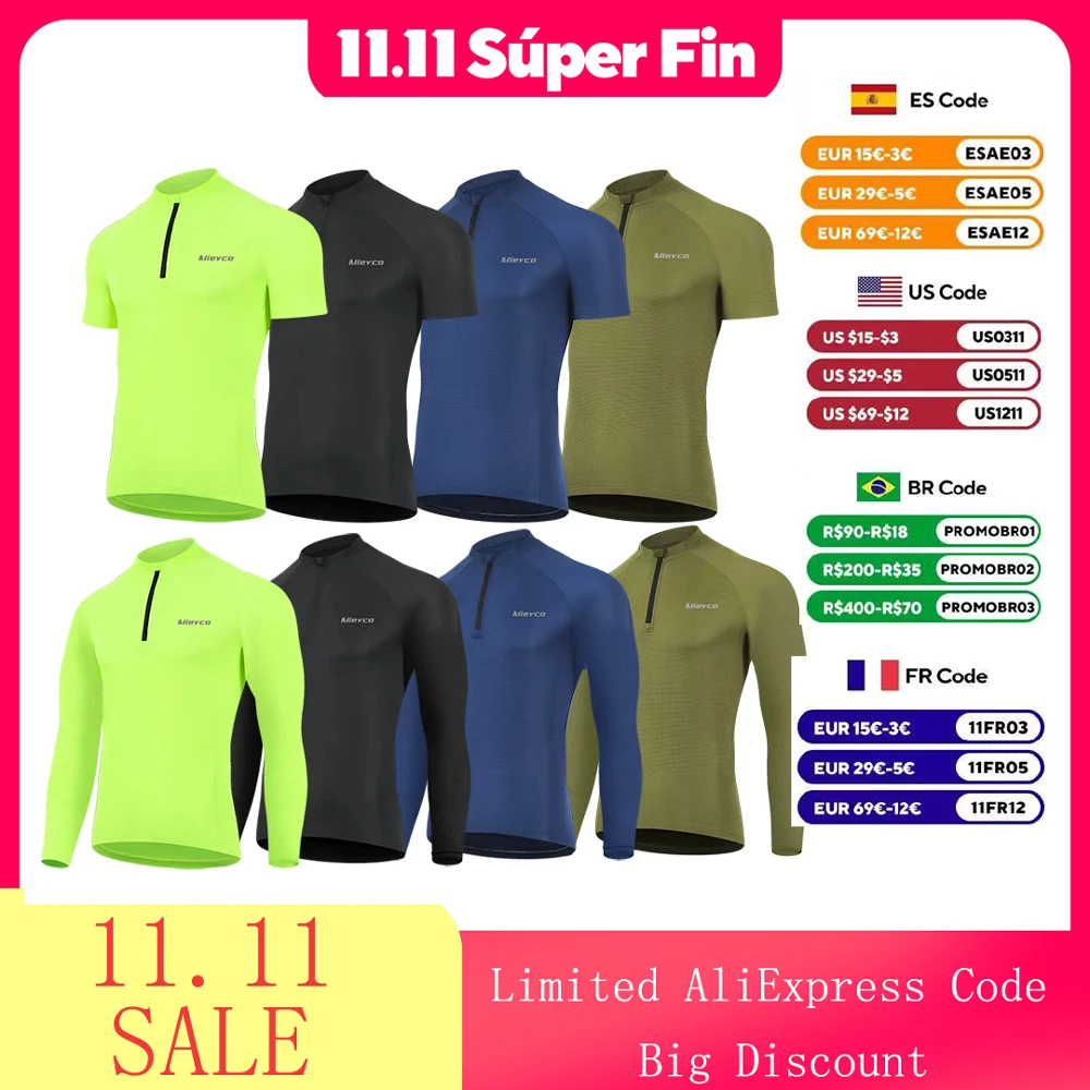 

Men's Cycling Jersey with Pockets Long Sleeve Reflective Slim Fit Breathable Cycling Maillot Quick Dry MTB Road Cycling T Shirt