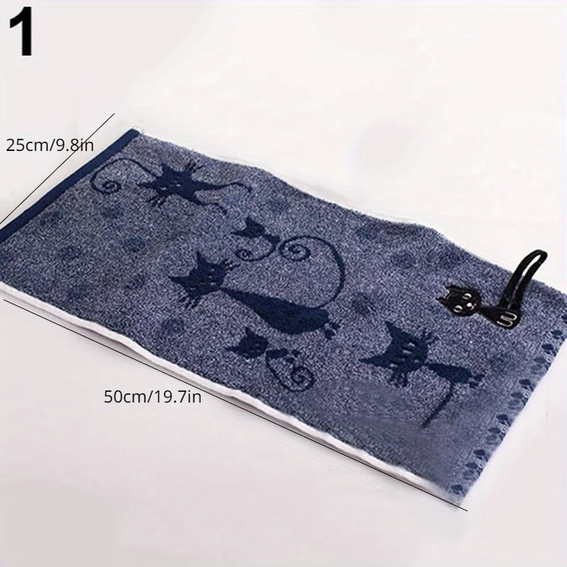 2Pcs Cute Kitten Pattern Print Cotton Soft Child Towel Household Face Towel Couple Face Towels Cotton