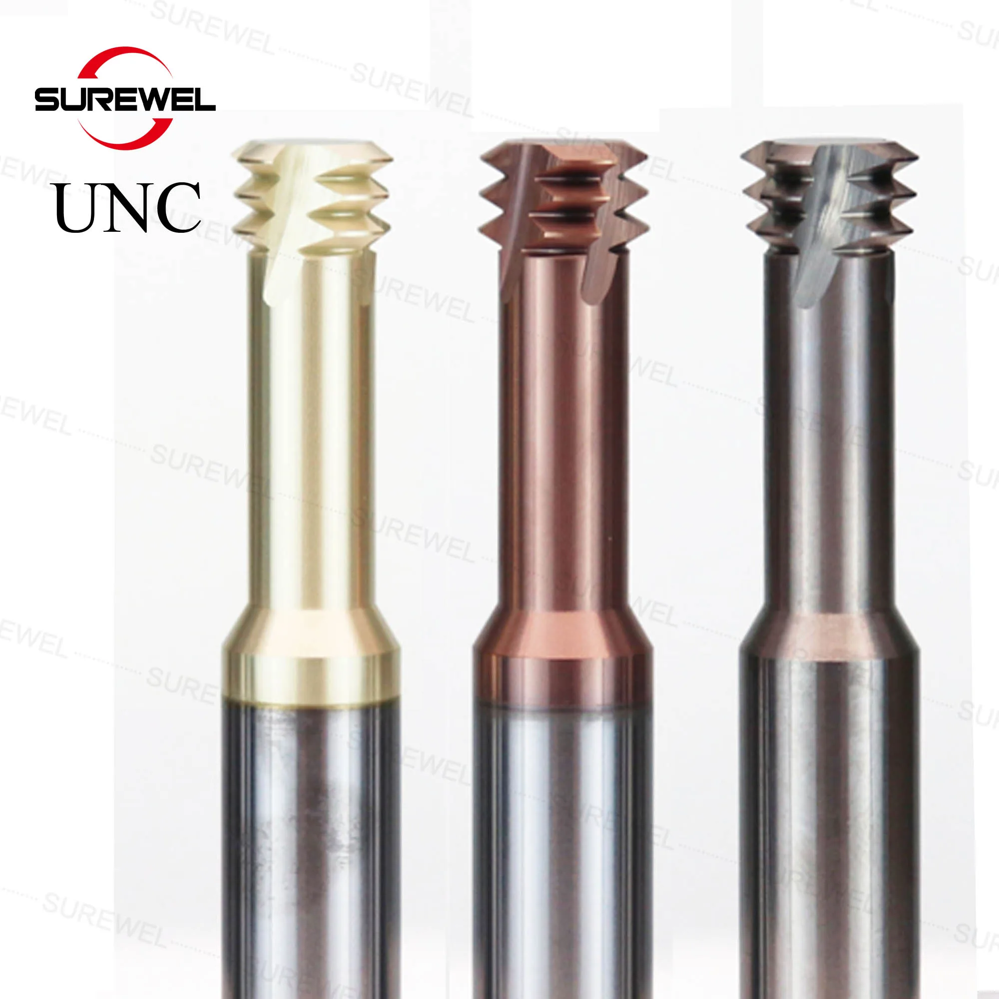 UNC5/16-24,UNC8-32,2-56 HRC60 Thread End Mill Milling Cutters Three Tooth Threading End Mills Cnc Tools For Steel Titanium Alloy