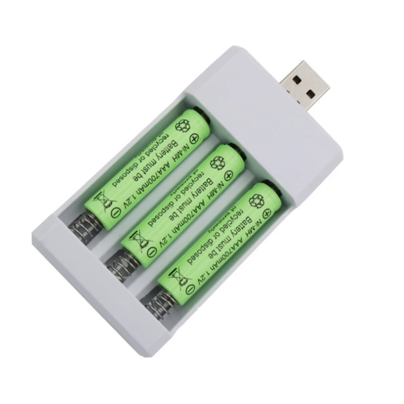 Y1UB Rechargeable Battery Charger USB Output 3 Slots Charging Short Circuit for Protection Suitable for AAA/AA Battery Tools