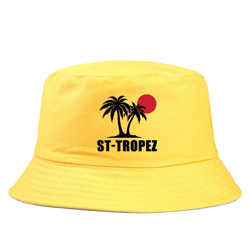 Saint Tropez Beach Bob Woman Man St-tropez Travel Reversible Bucket Hat Girl Boy Summer Sun Beach Fisherman Cap Boy Daily Bobs