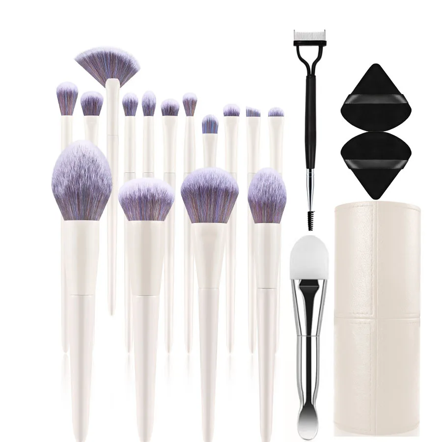 

20PCS Professional Wooden Handle Makeup Brushes Set with Brush Holder, Soft Bristles Cosmetic Tools Kit for Daily Makeup Applica