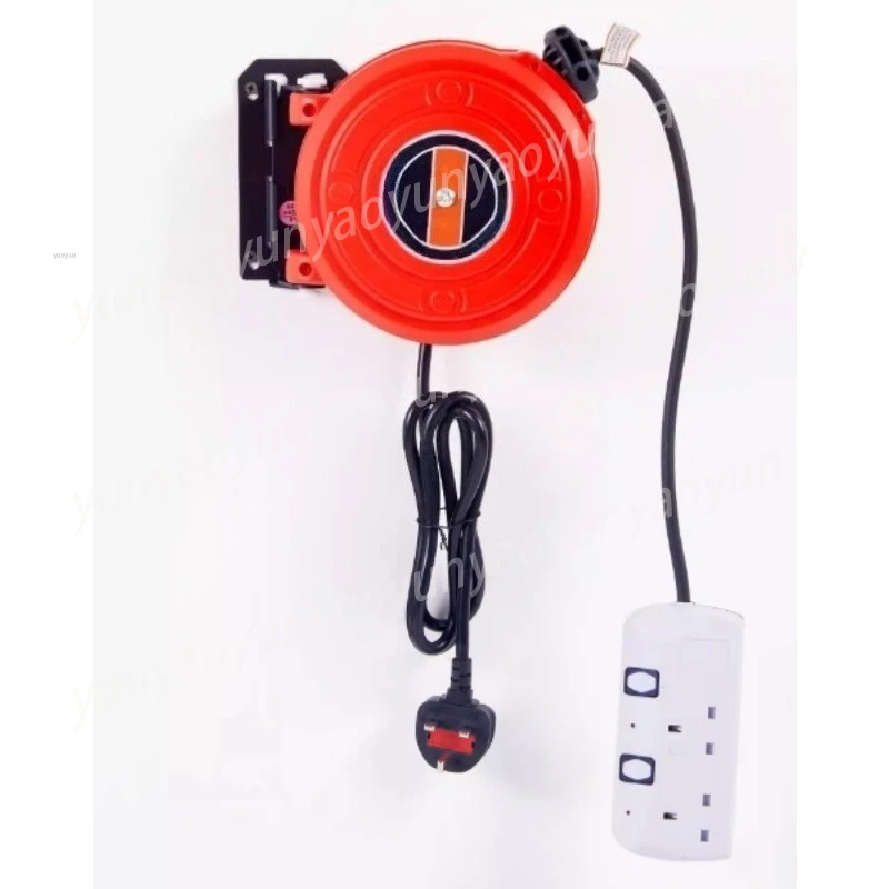 

Автоматическая выдвижная кабельная катушка 6 м, портативный кабельный органайзер с функцией самовытягивания, кабель 1,5 мм² 2-жильный + водонепроницаемая розетка