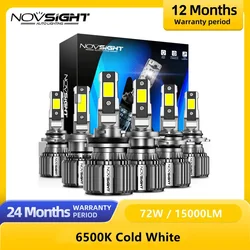 NOVSIGHT H7 LED Headlight For Car H4 LED H11 9005 9006 HB3 HB4 9012 6500K 72W 15000LM 12V LED Auto Headlamp Fog Light Bulbs