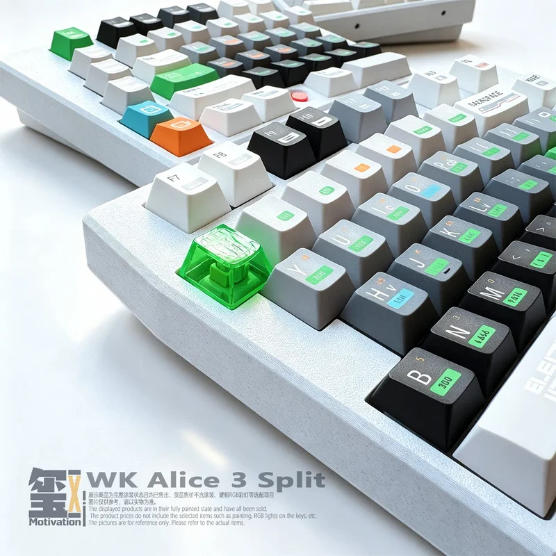 Weekin Wk Alice 3 Split Keyboard Wireless 2.4g Single Mode 1500mah 111keys Mechanical Keyboard Support Vial Keyboard Kit Pc Gift