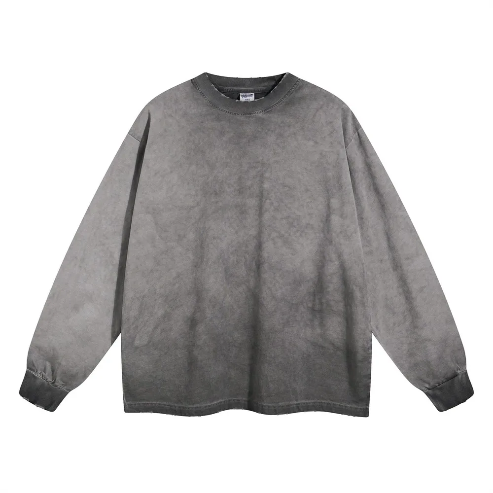 Vintage T-shirt For Men Y2k Grunge Oversize Long Sleeve Tees Goth Women Punk Cotton T Shirts High Street Hip Hop Streetwear Tops