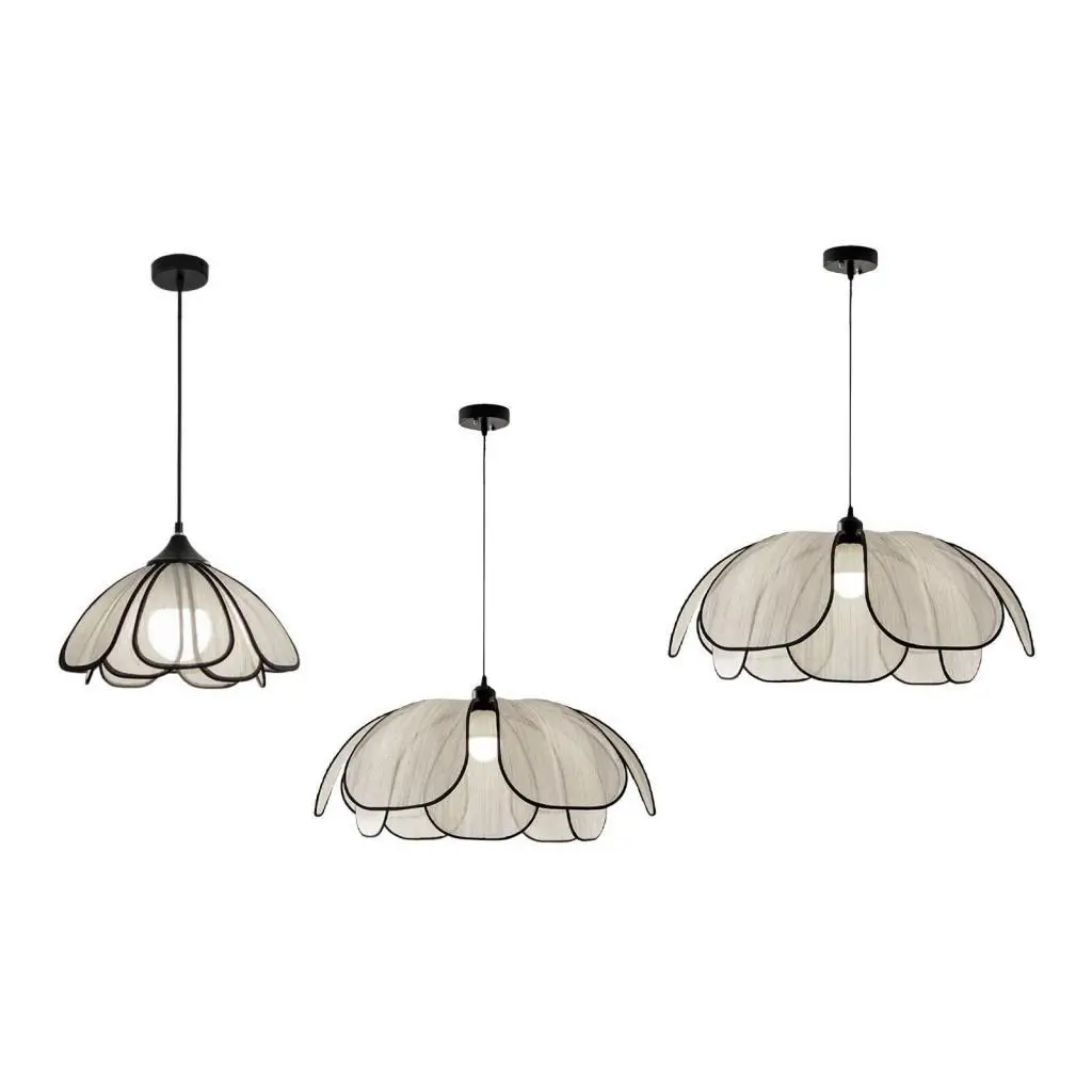 Boho Chandelier Decorative Droplight Flower Shaped Hanging Light with E27 Bulb for Cafe Hallway Dinning Room Living Room Bedroom