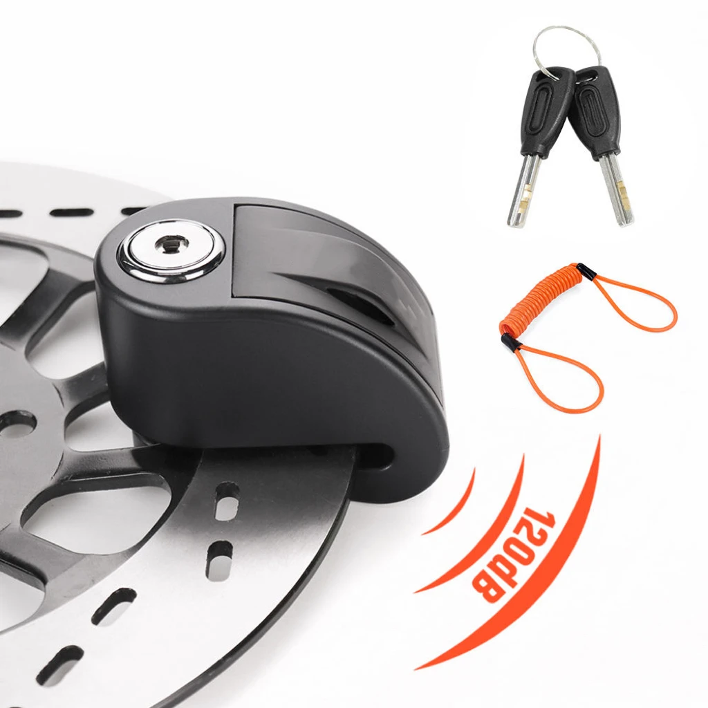 

Противоугонная сигнализация KT6/CB OEM ODM, водонепроницаемая, 120 дБ, из марганцевой стали, с 2 медными ключами, противоударный дисковый замок для мотоцикла.