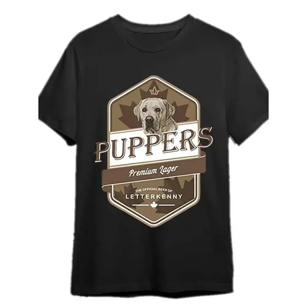 100% Cotton Letterkenny Puppers Craft Beer - Letterkenny Shoresy - Letterkenny Shoresy T-Shirt - Black Funny Dog Men'S Short Sleeve Pattern T-Shirt Collection - Irish Dog - T-Shirt 337277 Golf Gift T-Shirt For Men And Women