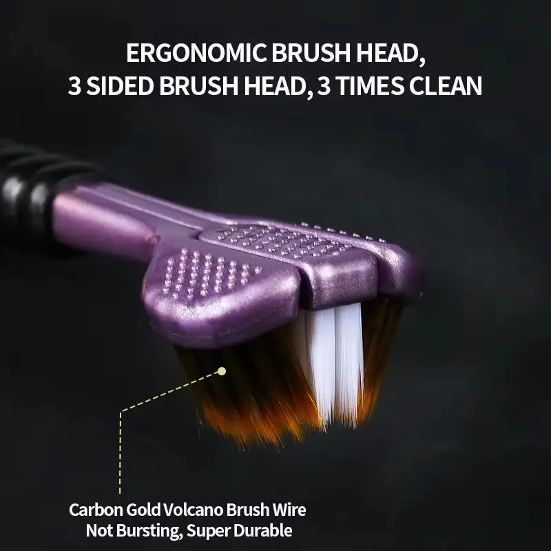 1/2/4/8 PCS Three Sided Soft Bristled Toothbrush Adult Household Cleaning And Gingival Protection Advanced Toothbrush