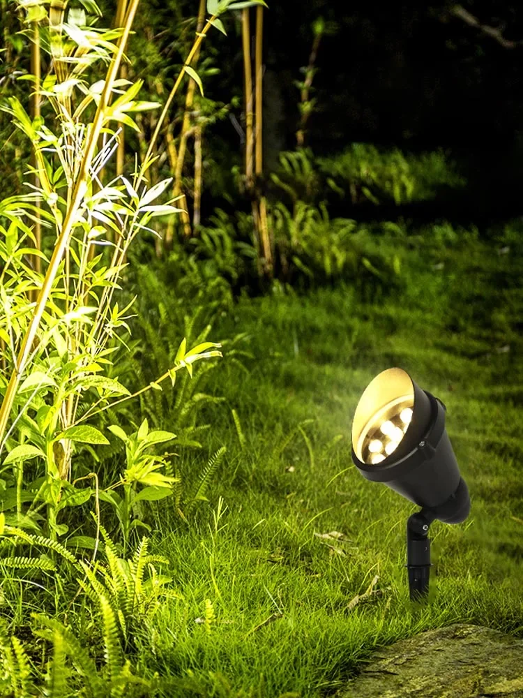 Outdoor Garden Decoration Ip65 12W Lawn Lamp With Large Distance And High-Power Warm White Led Ground Mounted Spotlight