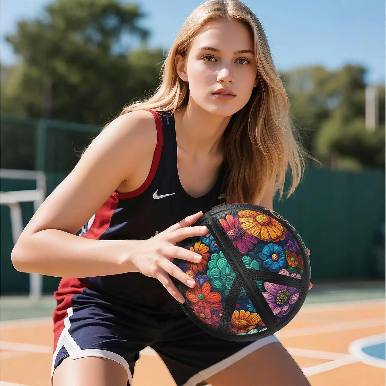 Баскетбольный мяч Kuangmi Love Lucky Series, официальный размер 7 (29,5 дюйма), художественный мяч ограниченного коллекционного выпуска