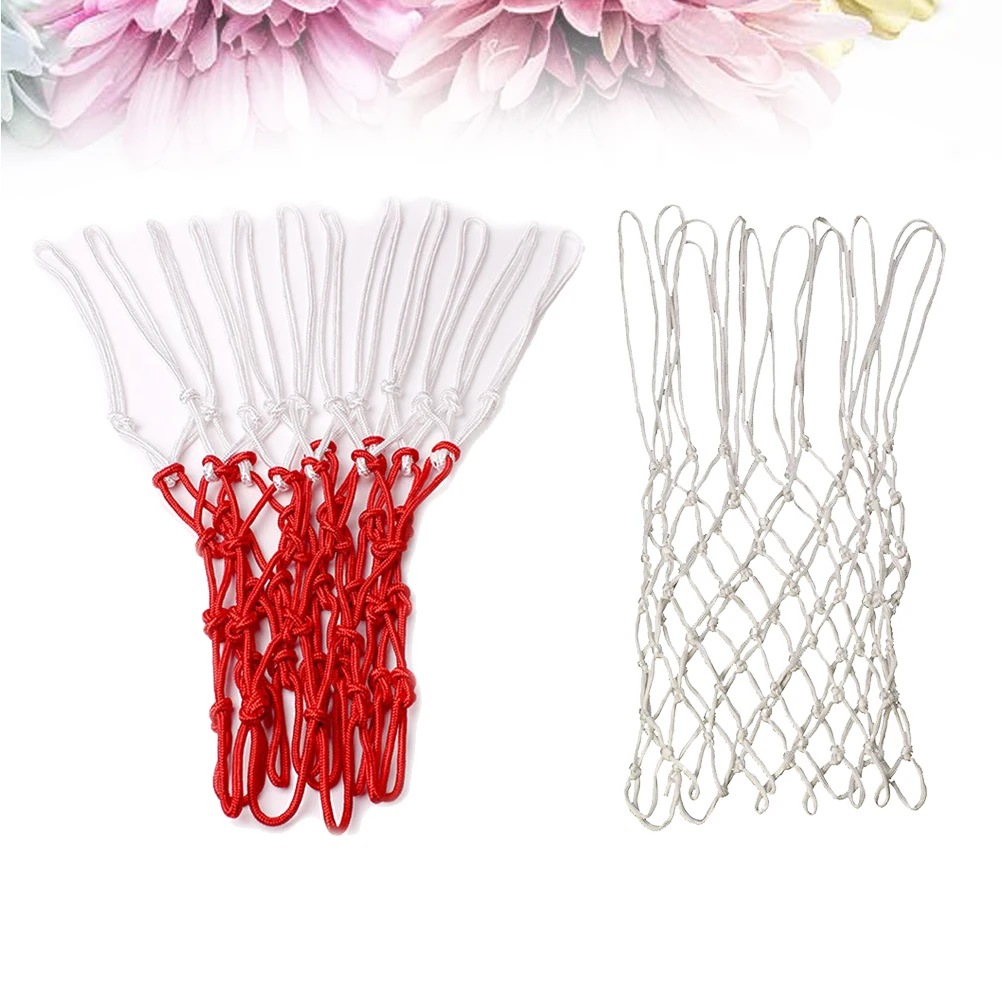 2 шт. нейлоновая баскетбольная сетка обычного размера, сверхмощная, толстая, износостойкая, всепогодная, 12 петель для баскетбольных дисков, легкая