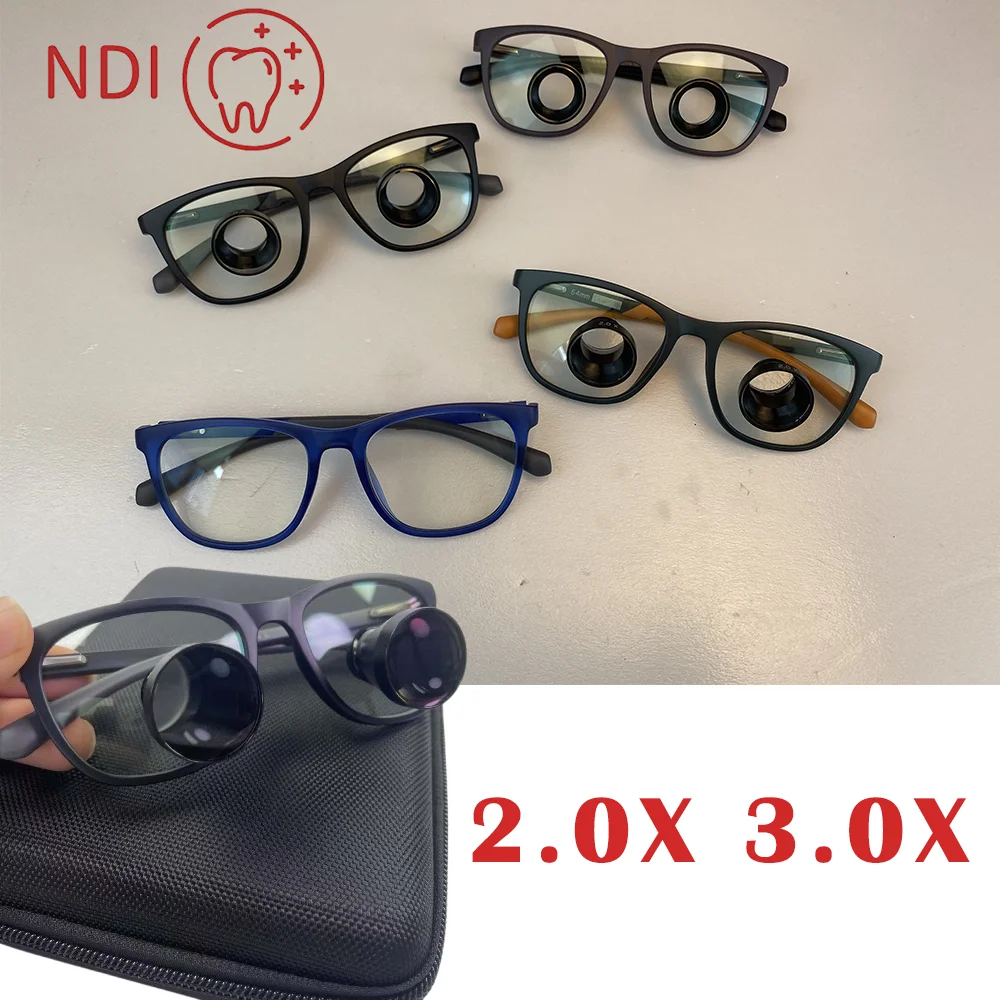 TTL dental loupes 2.0X/3.0X Light Ergonomic Embedded Surgical Loupe with Adjustable Pupillary Distance 62-70mm