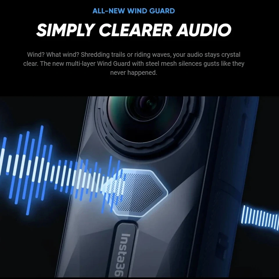 Insta360 X5 كاميرا الحركة البانورامية تعمل باللمس 8K 30 إطارًا في الثانية عدسات قابلة للاستبدال شريحة AI ثلاثية 185 دقيقة لتسجيل مدونة الفيديو لركوب الدراجات #4