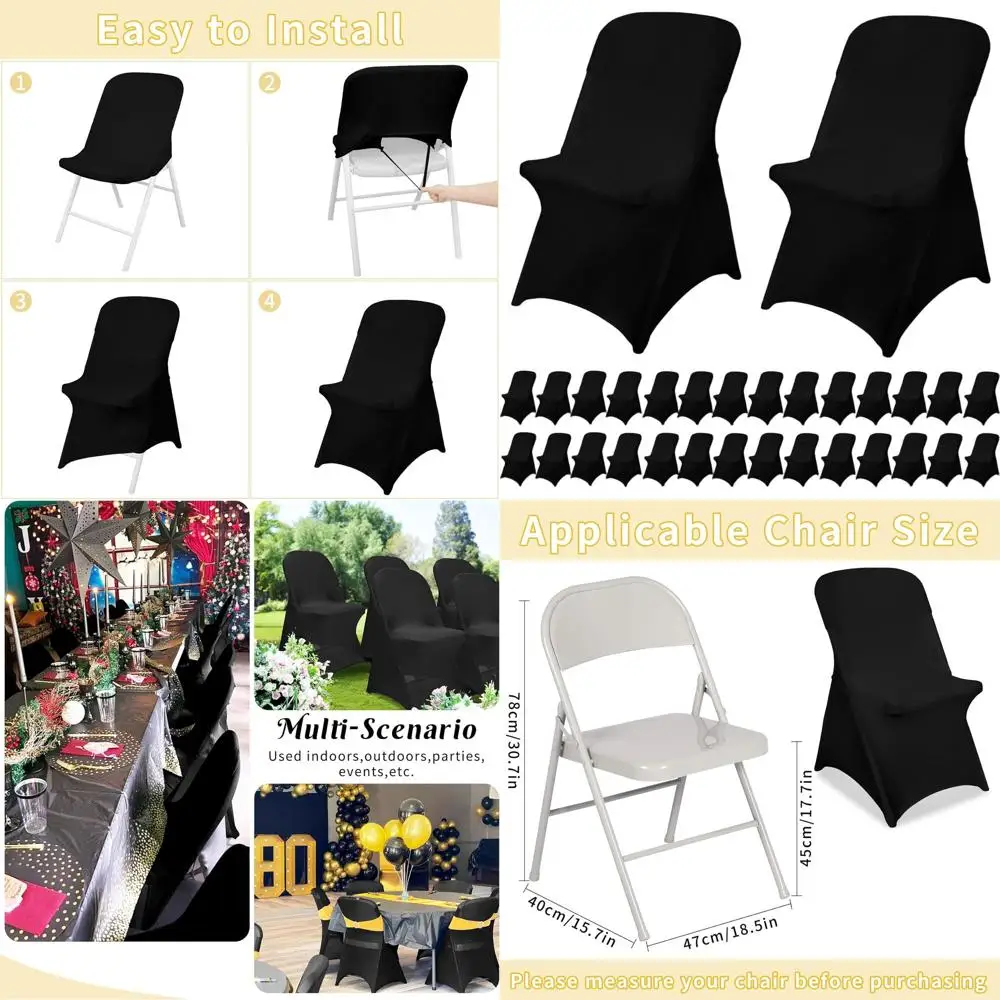 

Универсальные эластичные чехлы на стулья из спандекса, 30 шт., идеально подходят для свадеб, вечеринок, банкетов и торжеств