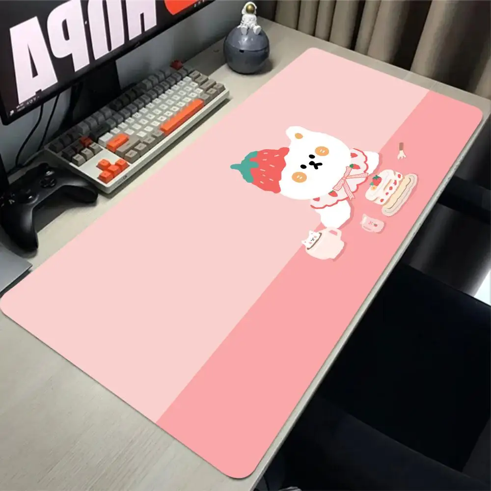 

Pink cute cartoon Mouse Pad Gaming Large Mousepad Anti-slip Natural rubber Computer Gamer Accessories Desk Mat extended pad