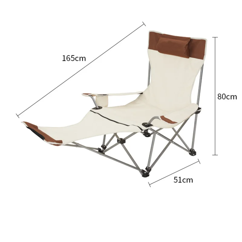 Outdoor Folding Lounge Chair, Portable Chair for Camping, Fishing, Travel, Beach, Dual Use for Sitting and Lying, Fishing Stool