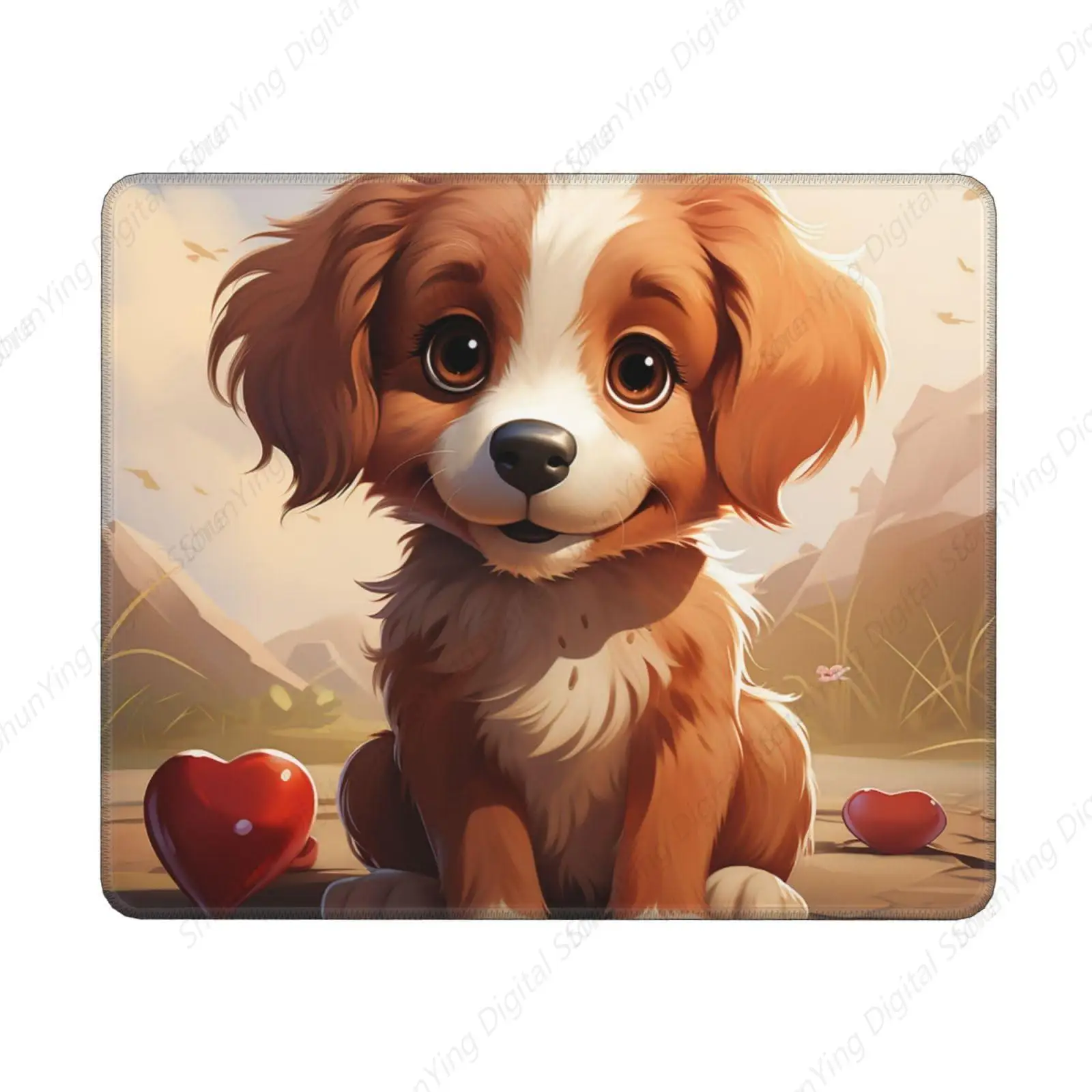 Cute Puppy Mouse Pad Anti Slip Rubber Durable Computer Keyboard Pad, Gaming Desktop Pad Home Use