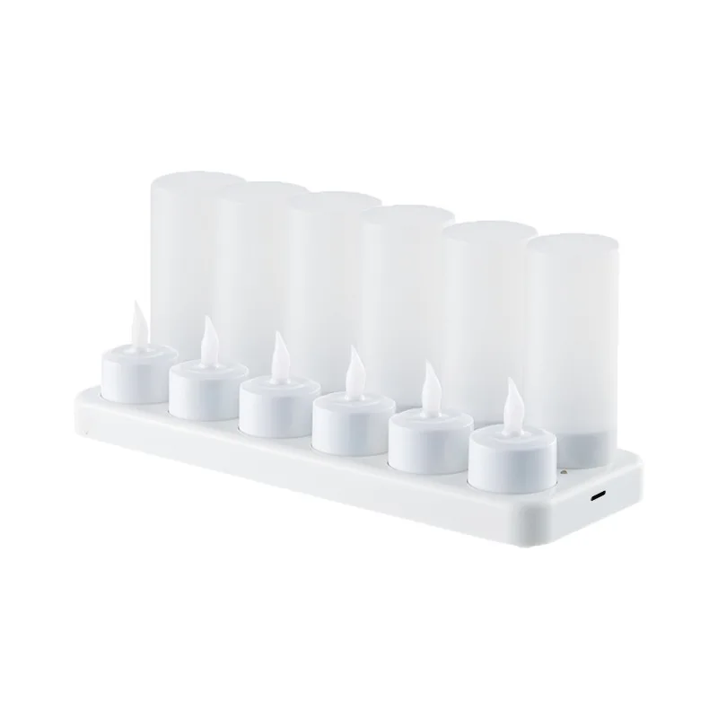 12 rechargeable electronic candle light led simulated flame remote control birthday wedding