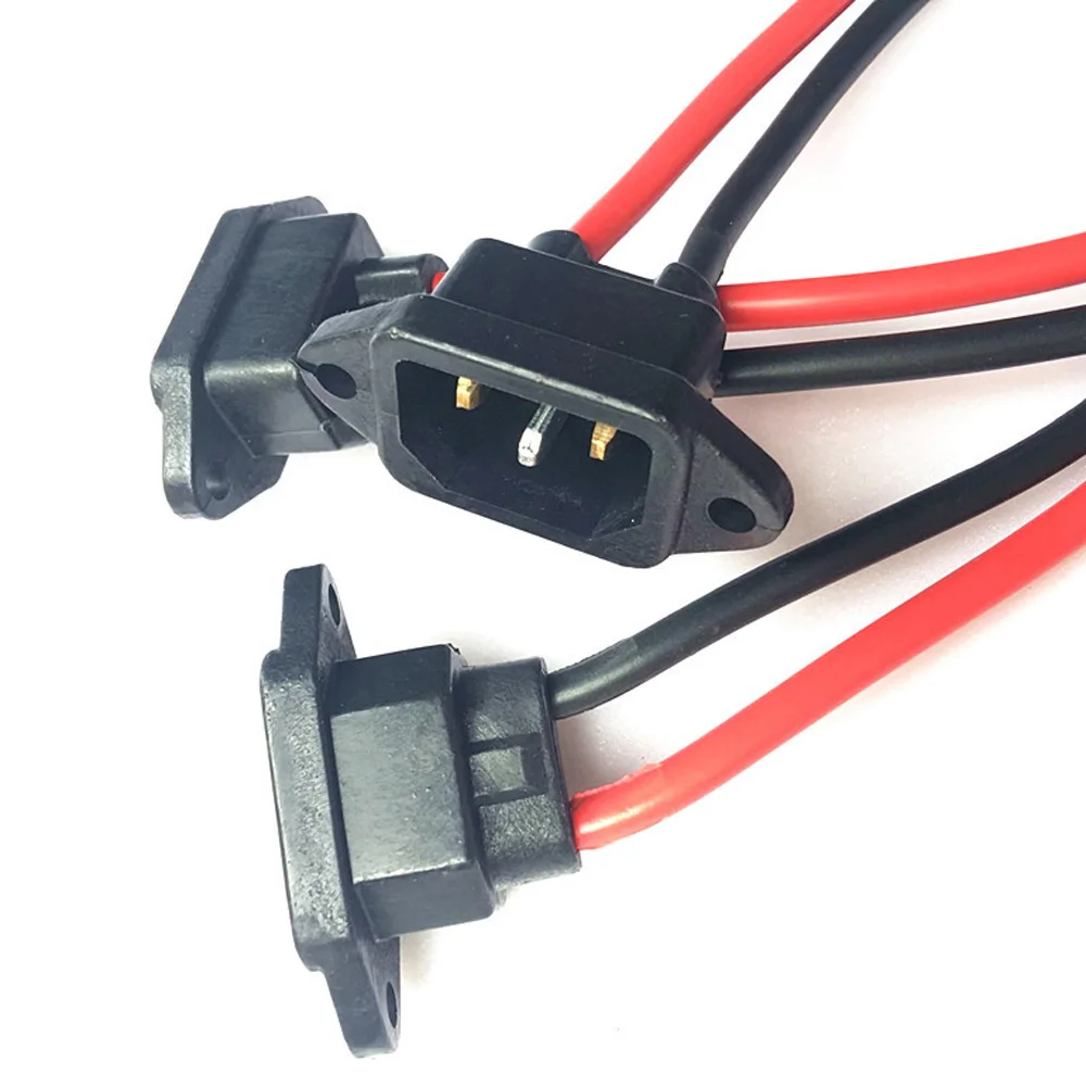 Impermeabile nero 10A 250V IEC320 C13 C14 bicicletta elettrica connettore presa cablata per auto ricarica batteria presa di corrente alternata