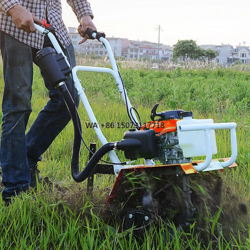 

Factory Cheap Price Hand Push Small Micro-cultivator Weeding Ditching Soil Loosening Plowing Cultivators Power Tiller