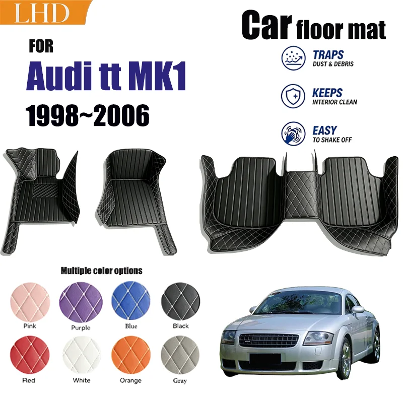 Car Floor Mats Suitable for Audi tt MK1 1998~2006 Anti slip and wear-resistant PU leather car interior mat