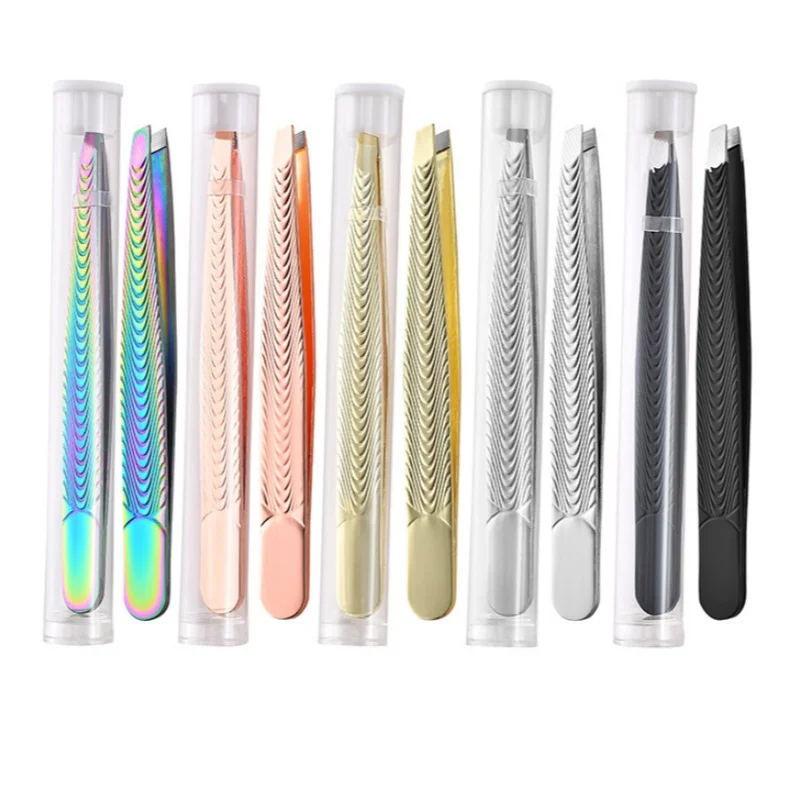 Professional Eyebrow Tweezer Trimmer Stainless Lashes Tweezers Hair Removal Clip Plucker Makeup Tools Tweezers Professional