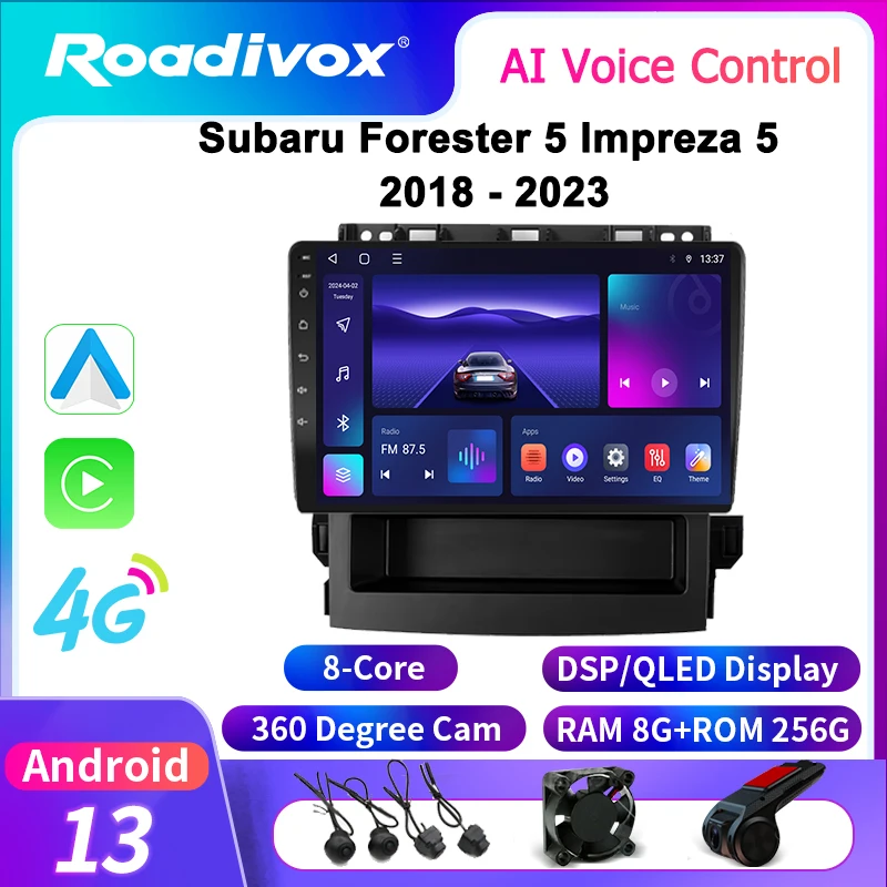 

roadivox Android car radio for Subaru Forester 5 Impreza 5 2018 2023 video Multimedia Player tape recorder carplay