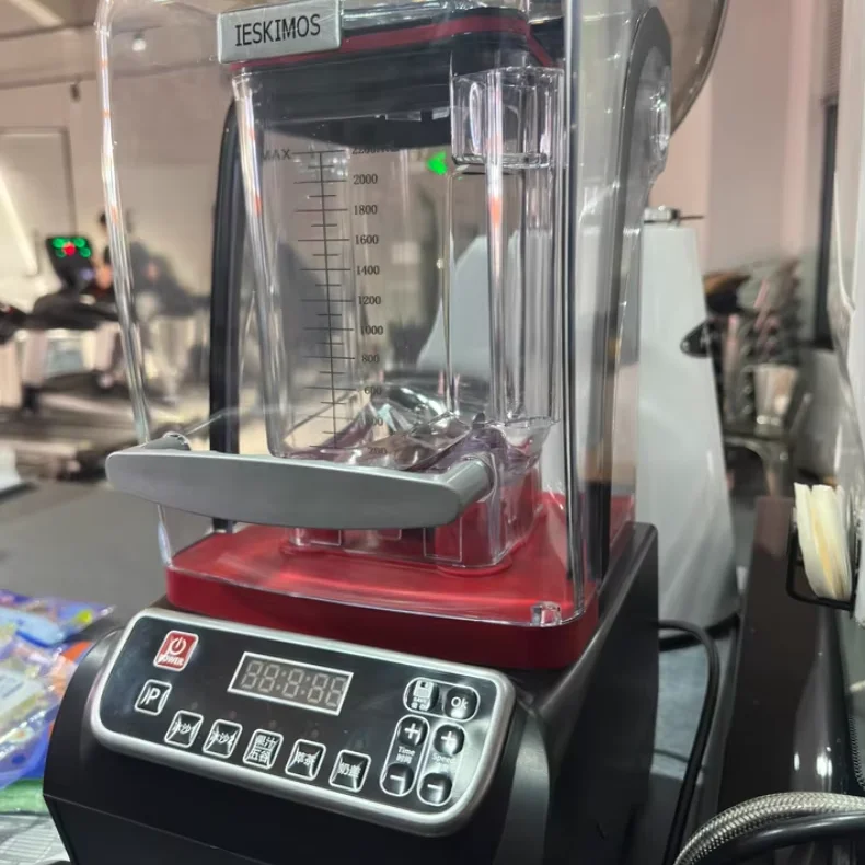 Commercial Smoothie Machine Milk Tea Shop Fully Automatic Mixer with Soundproof Cover Milkshake Ice Crusher Tea Juicer Blender