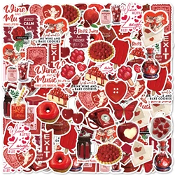 30pcs Rose, Cherry Red Graffiti Stickers Decorated Notebook Water Cup Suitcase Guitar Classic Toy Scrapbook Waterproof PVC Decal