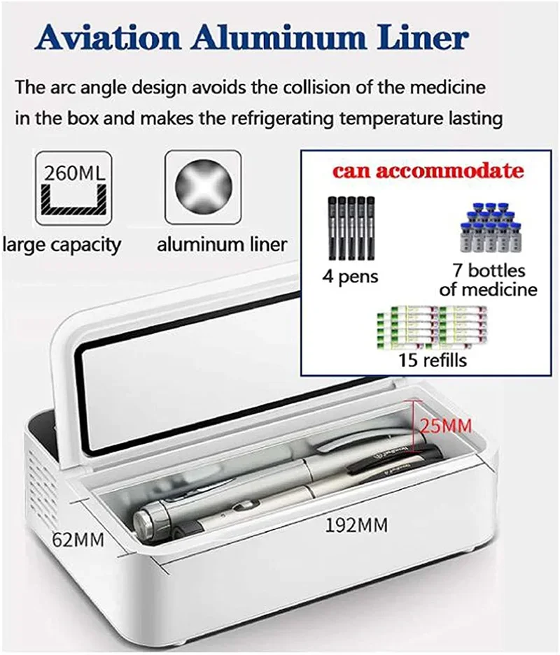 Small Fridge Cooler Insulin Cooler Medical Portable Insulin Bag Travel Keep Chilled Insulin Case USB Mini Refrigerator cold