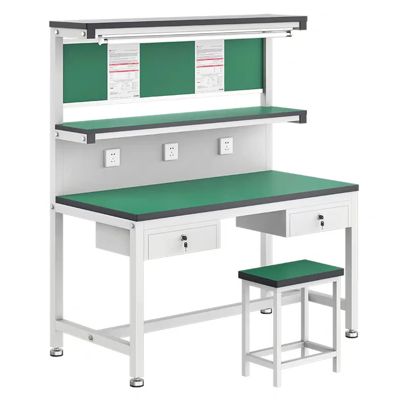 Wholesale workshop anti-static workbench with lamp assembly line operation inspection table mobile phone assembly maintenance ta