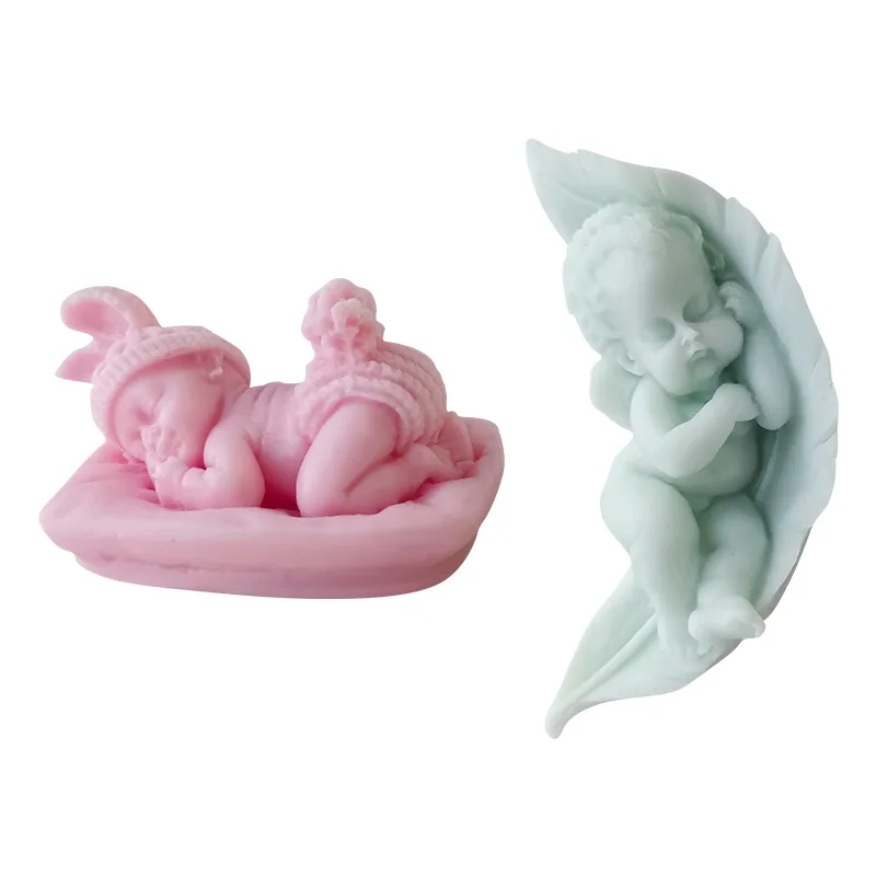 Baby Candle Mold Sleeping Baby  Handmade Decor Aromatherapy Silicone Mold Baby In Sleep Further Sleeping Mold