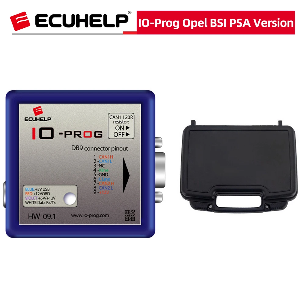 ECUHELP I/O Prog IO-Prog for Opel BSI PSA Version ECU BCM TCM EPS K-line and CAN compatibility via BD9 connection and OBD