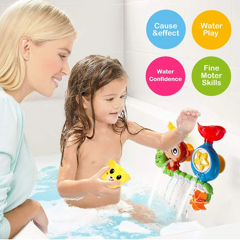 Baby Bath Toy Wall Sunction Cup Track Water Games Children Bathroom Monkey Caterpilla Bath Shower Toy for Kids Birthday Gifts