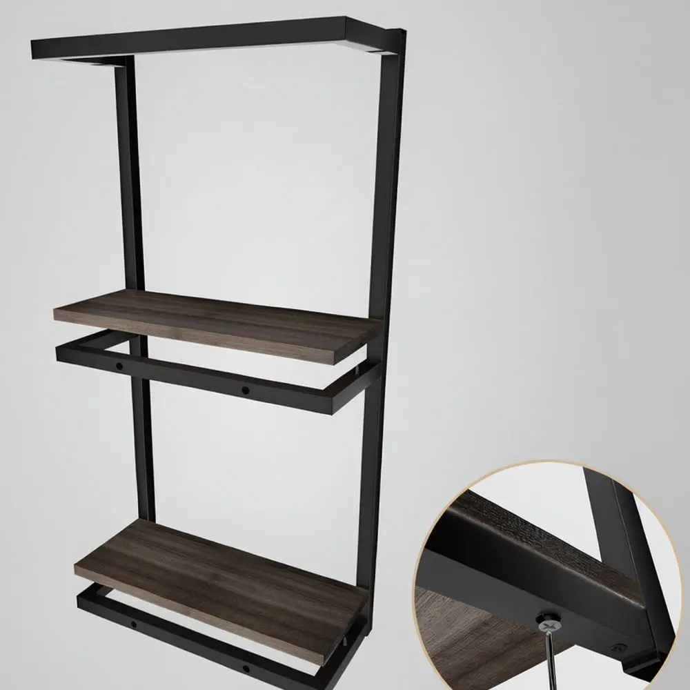 Bathroom Wall Mounted Storage Rack Solid Wood Double Layer Organizer Towel Shelf Toilet Space Saving Home Furniture