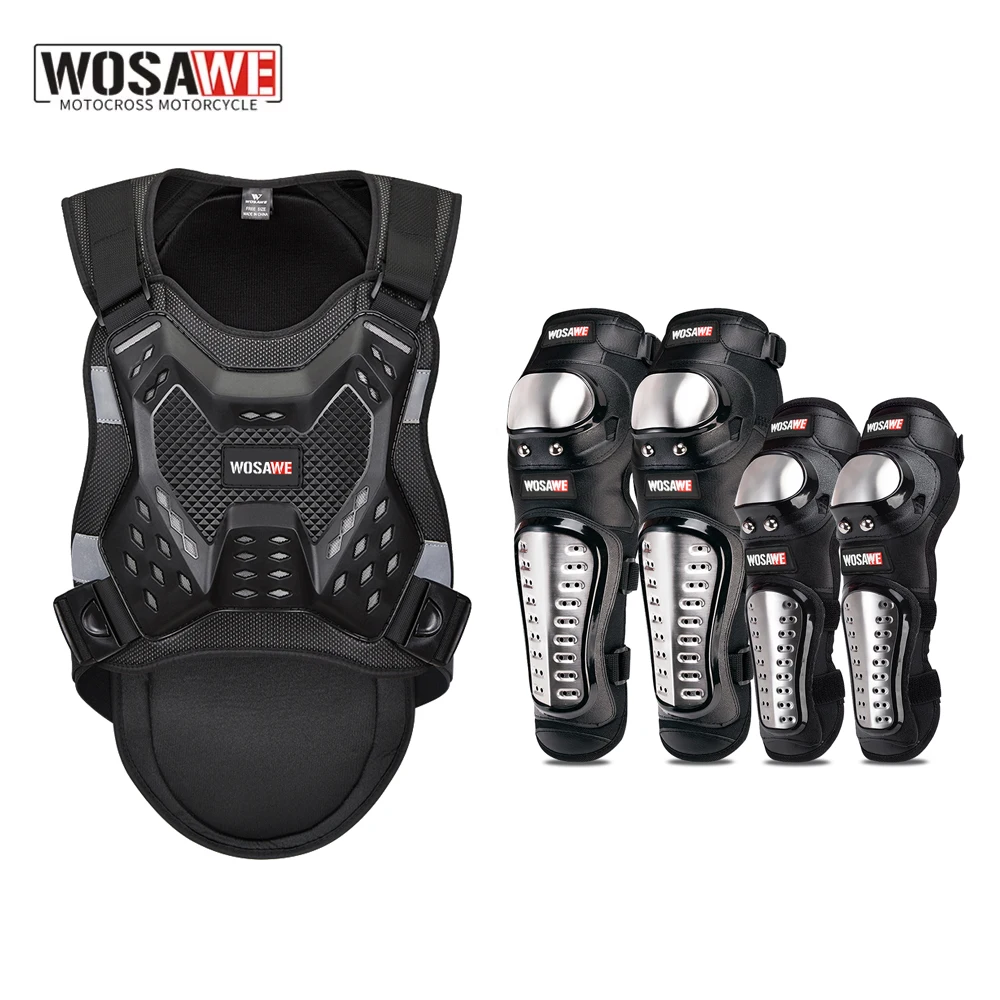 

WOSAWE Moto Kneepads Set Hard Shell Knee Brace Support Sports Off-Road Guard Snowboard Kneepad Hockey Motorcycle Protection Kits