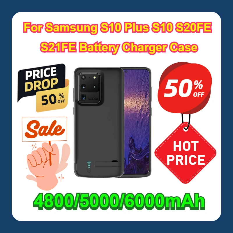 

For Samsung S10 Plus S10 S20FE S21FE Battery Charger Case for Samsung S20 S21 S22 Ultra S20 S21 S22 Plus Power Bank Charger Case